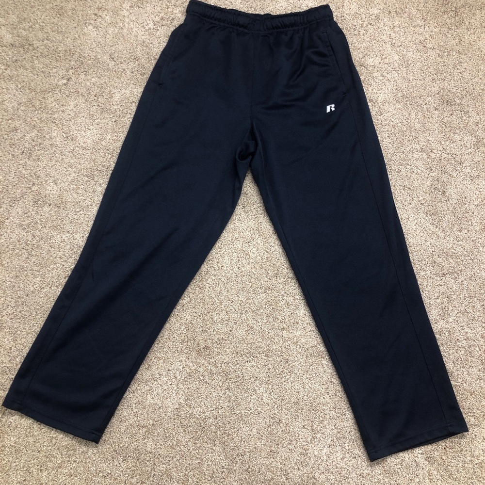 Russell Mens Dri-Power 360 Training Pants Navy Blue w White Stripe SMALL 28x30